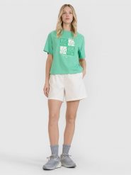 4F Spodenki casual damskie - białe M. Białe szorty damskie 4f, bez wzorów, z bawełny, casualowe. W wyprzedaży za 59.99 zł.