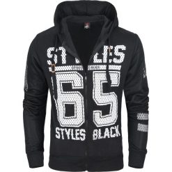 Bluza męska na suwak z kapturem czarna Recea. Czarne bluzy z kapturem męskie Recea, m, z bawełny. Za 69.97 zł.