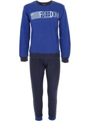 COTONELLA Piżama w kolorze niebiesko-granatowym rozmiar: XL. Niebieskie piżamy męskie Cotonella, xl, bez wzorów, z bawełny, bez ramiączek. Za 117.45 zł.