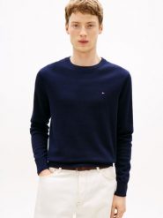 Tommy Hilfiger Sweter z dodatkiem kaszmiru Mężczyźni Bawełna niebieski, XL. Niebieskie swetry męskie Tommy Hilfiger, m, bez wzorów, z bawełny, bez kołnierzyka. Za 489.95 zł.