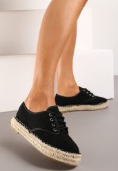Czarne Espadryle Nephedora. Czarne espadryle damskie Born2be, bez wzorów, bez obcasa. Za 49.99 zł.