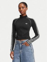 Adidas Bluza Essentials 3 Stripes Seamless Tracktop KX8420 Czarny Slim Fit. Czarne bluzy bez kaptura damskie Adidas, xl, z syntetyku. Za 239.99 zł.