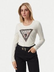 Guess Bluzka W6BI57 K7387 Beżowy jasny Regular Fit. Brązowe bluzki damskie Guess, s, z aplikacjami, z bawełny, bez ramiączek. Za 182.99 zł.