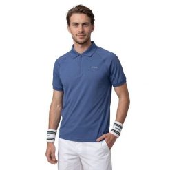 Męska techniczna tenisowa koszulka polo Siroko Player Navy. Niebieskie koszulki polo męskie SIROKO, l, bez wzorów, z materiału, bez ramiączek. Za 128.00 zł.