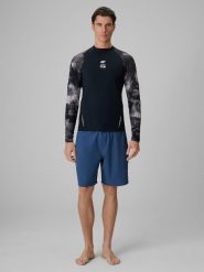 Spodenki plażowe boardshorty z filtrem UPF50+ męskie 4F 4FRSS26UBDSM256. Czarne szorty męskie 4f, bez wzorów, z elastanu, sportowe. Za 103.99 zł.