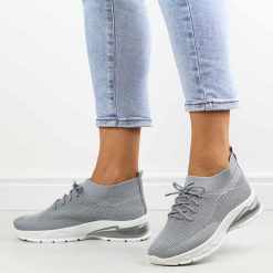 Szare sportowe buty damskie Potocki 25009. Szare buty sportowe na co dzień damskie POTOCKI, bez wzorów, z tkaniny. Za 99.00 zł.