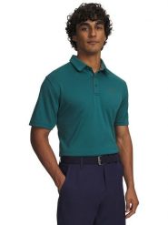 Under Armour Funkcyjna koszulka polo w kolorze morskim rozmiar: M. Zielone koszulki polo męskie Under Armour, m, bez wzorów, z materiału, bez ramiączek. Za 104.95 zł.
