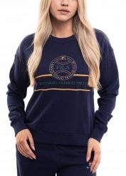 Bluza damska Fila Parella. Niebieskie bluzy z nadrukiem damskie Fila, m, z bawełny. Za 189.99 zł.