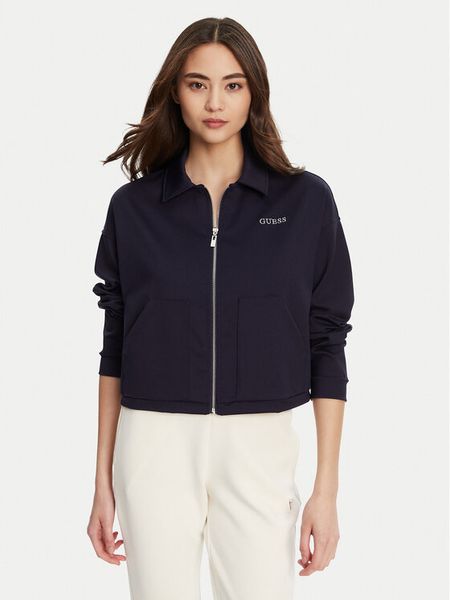 Guess Bluza V5YL08 KCX42 Granatowy Regular Fit. Niebieskie bluzy bez kaptura damskie Guess, m, z syntetyku. Za 239.99 zł.