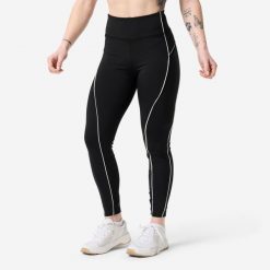 Legginsy fitness damskie Domyos wysoki stan. Białe legginsy damskie DOMYOS, l, z aplikacjami, z materiału. Za 119.99 zł.