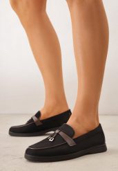 Czarne Eleganckie Mokasyny VICES z Imitacji Zamszu ze Skórzaną Wkładką Jaenith. Czarne mokasyny damskie Born2be, z jeansu. Za 89.99 zł.