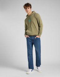 LEE TOPS' EM ALL HOODIE MĘSKA BLUZA Z KAPTUREM BRINDLE GREEN L83RSPUA 112145615. Zielone bluzy z kapturem męskie Lee, l. Za 149.99 zł.