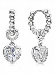 DI GIORGIO Srebrne kolczyki-kreole z cyrkoniami rozmiar: onesize. Szare kolczyki damskie DI GIORGIO, z cyrkonią, srebrne. Za 121.99 zł.