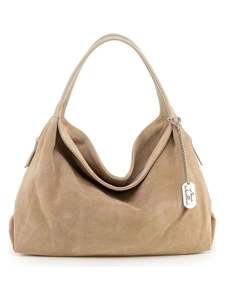 Anna Morellini Skórzana torebka "Ipria" w kolorze beżowym - 37 x 29 x 13 cm rozmiar: onesize. Brązowe torebki klasyczne damskie Anna Morellini, bez wzorów, z materiału, bez dodatków. Za 519.95 zł.