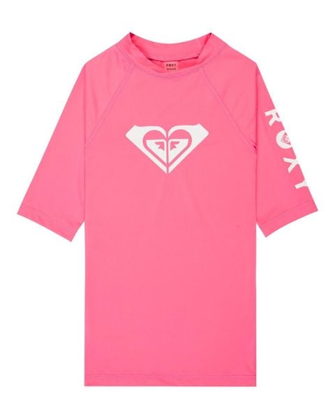 Koszulka dziewczęca z filtrem UV WHOLE HEARTED z krótkim rękawem. Czerwone koszulki dziewczęce Roxy, bez wzorów, z elastanu, bez ramiączek. Za 79.99 zł.