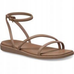 Sandały dla Kobiet Crocs Miami Ankle Strap Sandal. Brązowe sandały damskie Crocs, bez wzorów, z materiału, bez obcasa, na obcasie. Za 199.99 zł.