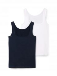 TOP DAMSKI DWUPAK TOM TAILOR KOSZULKA NA RAMIĄCZKACH KOMPLET CZERŃ 2-PAK. Czarne bluzki sportowe damskie Tom Tailor, l, bez wzorów, z bawełny, bez ramiączek. Za 112.00 zł.