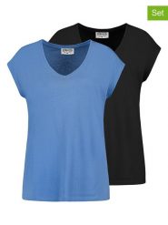 Sublevel Koszulki (2 szt.) w kolorze niebieskim i czarnym rozmiar: M. Czarne t-shirty damskie Sublevel, m, bez wzorów, z bawełny, bez kołnierzyka. Za 118.28 zł.