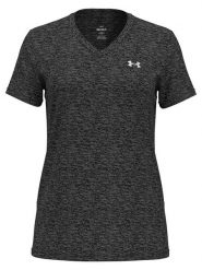 Under Armour Koszulka sportowa "Tech" w kolorze antracytowym rozmiar: XS. Czarne bluzki sportowe damskie Under Armour, xs, bez wzorów, z materiału, bez ramiączek. Za 69.99 zł.