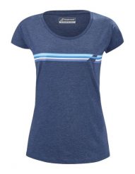 Koszulka tenisowa Babolat Exercise Stripes. Niebieskie t-shirty damskie BABOLAT, s, bez wzorów, z bawełny, bez kołnierzyka. Za 60.00 zł.
