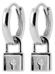 L'Atélier Précieux Srebrne kolczyki-kreole z cyrkoniami rozmiar: onesize. Szare kolczyki damskie L'Atélier Précieux, z cyrkonią, srebrne. Za 126.99 zł.