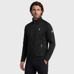 Bluza turystyczna męska AULP DRAKE rozpinana. Czarne bluzy bez kaptura męskie Aulp, m, z dzianiny. Za 229.99 zł.