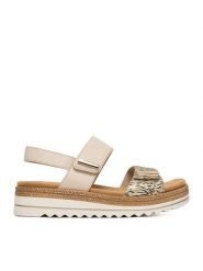 Remonte Sandały CEO-D0Q59-60 Beżowy. Brązowe sandały damskie Remonte, bez wzorów, ze skóry, bez obcasa, na płaskiej podeszwie. Za 379.99 zł.