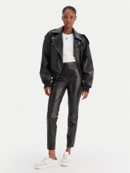 BOSS Legginsy C_Taskin 50551469 Czarny Slim Fit. Czarne legginsy damskie Boss, bez wzorów, ze skóry. Za 679.99 zł.