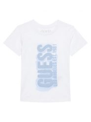 Guess T-Shirt N6RI11 K8HM4 Biały Regular Fit. Białe t-shirty chłopięce Guess, z aplikacjami, z bawełny, bez ramiączek. Za 89.99 zł.