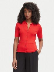 Tommy Hilfiger Kardigan WW0WW48482 Czerwony Slim Fit. Czerwone kardigany damskie Tommy Hilfiger, xl, bez wzorów, z wiskozy. Za 649.99 zł.