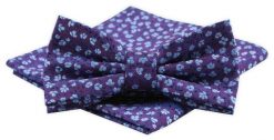 Mucha Męska Alties z Poszetką - Fiolet w Kwiatki. Krawaty i muchy męskie Alties, bez wzorów, eleganckie. Za 54.00 zł.