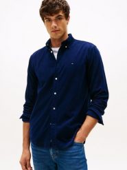 Tommy Hilfiger koszula sztruksowa Mężczyźni Regular Fit Bawełna niebieski, L. Niebieskie koszule męskie Tommy Hilfiger, l, bez wzorów, z bawełny, bez kołnierzyka, bez ramiączek. Za 409.95 zł.