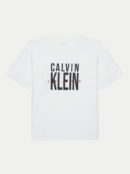 Calvin Klein Jeans T-Shirt Bold Graphic IB0IB02448 Biały Relaxed Fit. Białe t-shirty chłopięce Calvin Klein Jeans, bez wzorów, z bawełny, bez ramiączek. Za 109.99 zł.