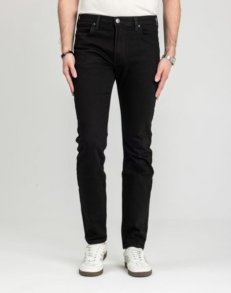 MĘSKIE SPODNIE LEE RIDER BLACK RINSE 112117653. Czarne spodnie materiałowe męskie Lee, bez wzorów, z jeansu. Za 219.99 zł.