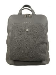 Torbo-plecak damski Canaletto z tłoczeniem w kwiaty TPD490s28t4. Szare plecaki damskie bez wzorów, ze skóry, biznesowe. Za 437.00 zł.