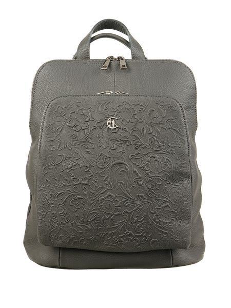 Torbo-plecak damski Canaletto z tłoczeniem w kwiaty TPD490s28t4. Szare plecaki damskie bez wzorów, ze skóry, biznesowe. Za 437.00 zł.