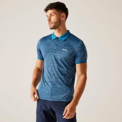 Koszulka polo z dżerseju Regatta Remex II. Niebieskie koszulki polo męskie Regatta, m, bez wzorów, z dżerseju, bez ramiączek. W wyprzedaży za 123.50 zł.