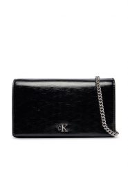 Calvin Klein Torebka Ck Metallic Wallet On Chain LV04F3320G Czarny. Czarne torebki klasyczne damskie CALVIN KLEIN, bez wzorów, ze skóry, wizytowe, bez kołnierzyka, bez ramiączek. Za 409.99 zł.