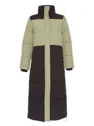 MOSS COPENHAGEN Płaszcz pikowany w kolorze oliwkowo-czarnym rozmiar: S/M. Czarne płaszcze damskie MOSS COPENHAGEN, m, bez wzorów. Za 339.00 zł.