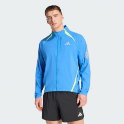 Kurtka adi365 FORMOTION. Niebieskie kurtki treningowe męskie Adidas, bez wzorów, do biegania. Za 439.00 zł.