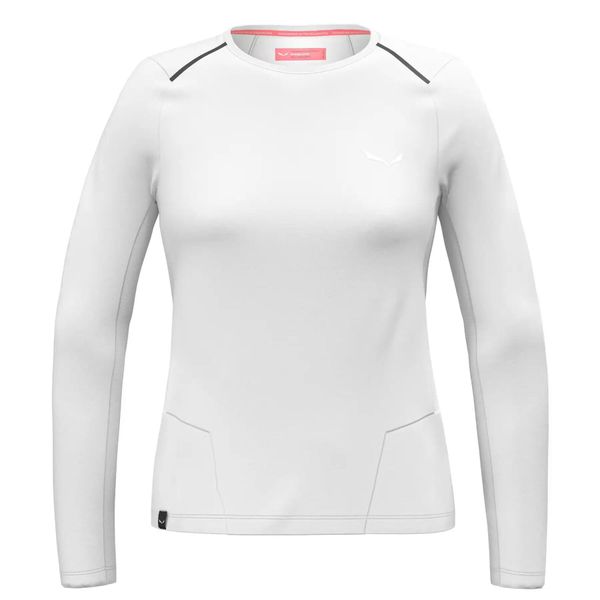 Damska koszulka z długim rękawem Salewa Pedroc Dry'Ton. Białe t-shirty damskie Salewa, m, bez wzorów, z jersey, bez kołnierzyka. Za 393.99 zł.