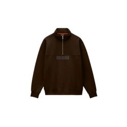 Bluza z zamkiem 1/2 Napapijri Box. Brązowe bluzy bez kaptura męskie Napapijri, l, ze skóry. Za 354.00 zł.