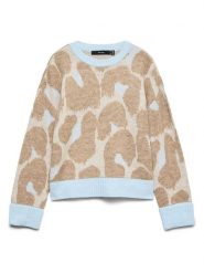 Vero Moda Sweter w kolorze błękitno-beżowym rozmiar: M. Brązowe swetry klasyczne damskie Vero Moda, m, bez kołnierzyka. Za 129.95 zł.