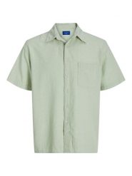 Jack & Jones Koszula "Almeria" w kolorze jasnozielonym rozmiar: L. Zielone koszule męskie Jack & Jones, l, bez wzorów, z bawełny, bez kołnierzyka, bez ramiączek. Za 65.54 zł.