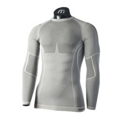 Koszulka termoaktywna męska Mico Odor Zero Round Neck. Szare bielizna termoaktywna męska Mico, m, bez wzorów, z elastanu. Za 189.99 zł.