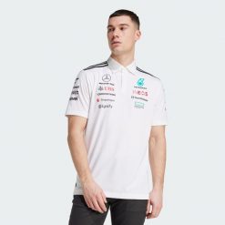 Koszulka Mercedes - Amg Petronas Formula One Team Polo. Białe koszulki polo męskie Adidas, xl, bez wzorów, z materiału, bez ramiączek. Za 439.00 zł.