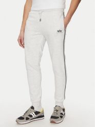 Alpha Industries Spodnie dresowe Small Logo 156374 Szary Regular Fit. Szare spodnie dresowe męskie Alpha Industries, bez wzorów, z bawełny. Za 159.99 zł.