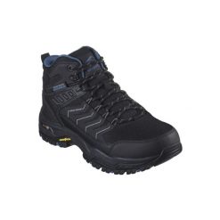 Buty trekkingowe męskie, Skechers Arch Fit Dawson-Raveno. Czarne buty sportowe na co dzień męskie Skechers, z materiału, bez zapięcia. Za 586.00 zł.