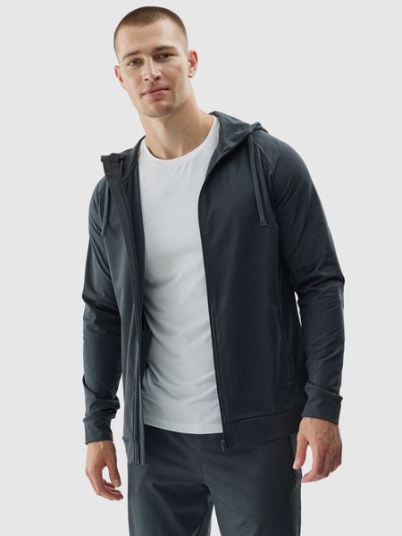 4F Bluza treningowa regular szybkoschnąca męska - szara 3XL. Szare bluzy sportowe męskie 4f, bez wzorów, z dzianiny, sportowe, bez kołnierzyka, bez ramiączek. Za 199.99 zł.