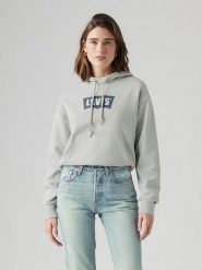 Levi´s Bluza w kolorze jasnoszarym rozmiar: L. Szare bluzy z kapturem damskie l, z bawełny. Za 158.10 zł.